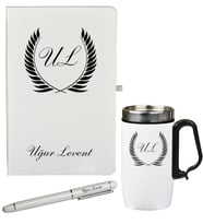 Kişiye Özel Hazırlanmış Hediye Defter Kalem Ve Termos - Mug Seti