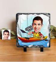BK Gift Kişiye Özel Bay Kanocu Karikatürlü Dekoratif Doğal Taş