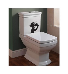 Mis Banyo Burnunu Sıkan Çocuk Banyo Klozet Sticker 19x23cm Siyah
