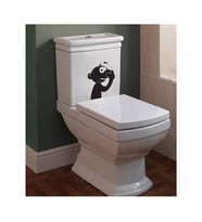 Mis Banyo Burnunu Sıkan Çocuk Banyo Klozet Sticker 19x23cm Siyah
