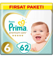 Prima Premium Care Bebek Bezi Beden:6 (13+) Extra Large 62 Adet Fırsat Pk