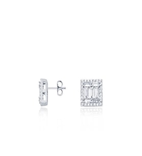 Diamond Line-Gülaylar Altın 14 Ayar Baget Taşlı Küpe