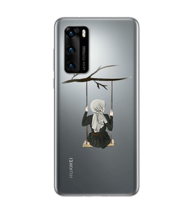 Salıncak Kız Tasarımlı Süper Şeffaf Silikon Telefon Kılıfı Huawei P40