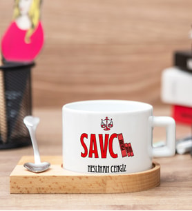 Savcıya Hediye Ahşap Altlıklı Fincan