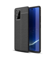 Galaxy A91 (S10 Lite) Kılıf Zore Niss Deri Desenli Silikon Kılıf (Siyah)