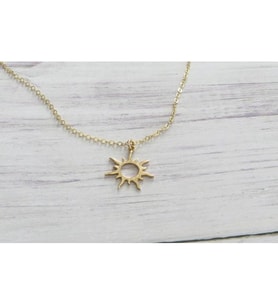 Güneş Tasarım Gümüş Kolye (Gold)