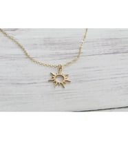 Güneş Tasarım Gümüş Kolye (Gold)