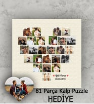 Kişiye Özel Love 25 Fotoğraflı Kanvas Tablo - 81 Parça Puzzle Hediye