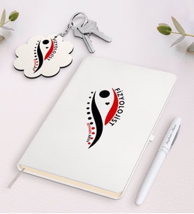 BK Gift Kişiye Özel Fizyolojist Beyaz Defter Kalem ve Anahtarlık Hediye Seti (Model 1)