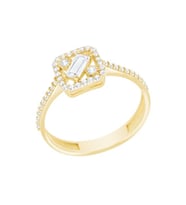 Diamond Line-Gülaylar Altın 14 Ayar Baget Taşlı Yüzük