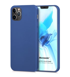 Microsonic Matte Silicone Apple iPhone 12 Pro Max Kılıf Lacivert