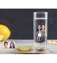 BK Gift Kişiye Özel Renkli Baskılı Sevgililer Karikatürlü Vodka Bardağı-81 (Beyaz)