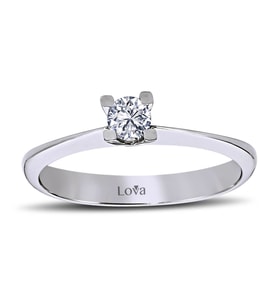 Lova E Renk 0,16 Karat Pırlanta Tektaş Yüzük - 1060007