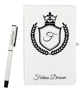 Sevgiliye Hediye Kişiye Özel Tasarım Defter ve Roller Kalem Seti