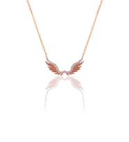 Söğütlü Silver Gümüş rose zirkon taşlı kanat kolye