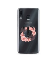 Pembe Çiçekli Harf Tasarım Süper Şeffaf Silikon Telefon Kılıfı Samsung A30 T-Har