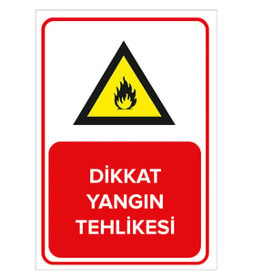 MIGNATIS - Dikkat Yangın Tehlikesi Levhası - Sac Malzeme 25x35cm