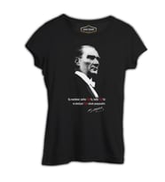Atatürk - Ebediyen Türk Siyah Kadın Tshirt