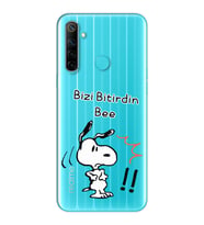 Snoopy Tasarımlı Süper Şeffaf Silikon Telefon Kılıfı Oppo Realmi 6i