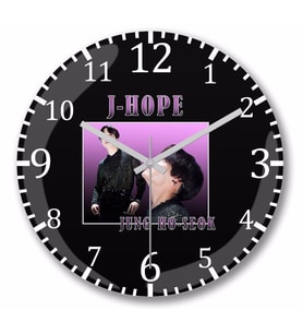 J Hope Bts Vintage Duvar Saati Bombeli Gercek Cam