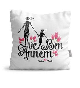 BK Gift Kişiye Özel Annem Ve Ben  Yastık  1