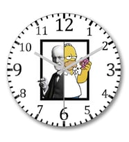 Homer Freud Duvar Saati Bombeli Gercek Cam