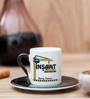 İnşaat Mühendisi Siyah Türk Kahvesi Fincanı