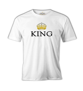 King Beyaz Erkek Tshirt