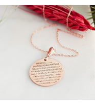 Ayetel Kürsi Yazılı Gümüş Kolye Özel Gün Hediyesi (Rose)