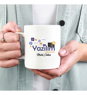 Yazılım Mühendisine Hediye İsme Özel Kupa (Beyaz)