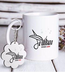 BK Gift Kişiye Özel Mesleki Avukat Beyaz Kupa ve Anahtarlık Hediye Seti-9 (Model 1)