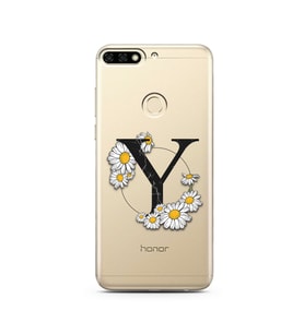 Papatya Harf Tasarım Süper Şeffaf Silikon Telefon Kılıfı Huawei Honor 7c-Y7 (201