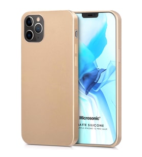 Microsonic Matte Silicone Apple iPhone 12 Pro Max Kılıf Gold