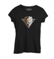 Aslan Triangle Siyah Kadın Tshirt