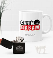 BK Gift Kişiye Özel Canım Babam Benzinli Çakmak ve Kupa Seti-5 (Model 1)