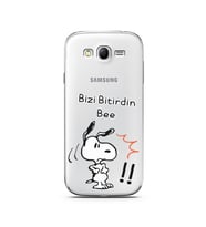 Snoopy Tasarımlı Süper Şeffaf Silikon Telefon Kılıfı Samsung Grand Neo