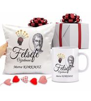 Felsefe Öğretmeni Kupa Bardağı ve Yastığı Hediye Seti (Model 1)