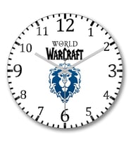 World Of Warcraft Alliance Duvar Saati Bombeli Gercek Cam