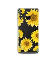 Ayçiçeği Tasarımlı Süper Şeffaf Silikon Telefon Kılıfı Huawei P30 Lite 