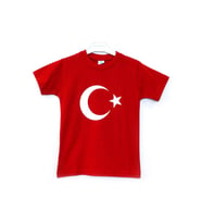 Kısa Kollu Ay Yıldız Bayraklı Tişört (Kırmızı)