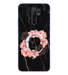 Mermer Çiçekli Harf Tasarım Süper Şeffaf Silikon Telefon Kılıfı Xiomai Redmi 9 Ç