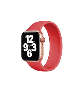 BİPOWER Apple Watch 42-44mm KRD18 Silikon Solo Kordon L Beden (Kırmızı)