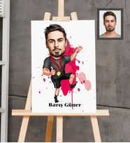 Kişiye Özel Sporcu Karikatürlü  Ahşap Tablo 30x47 Bay-9