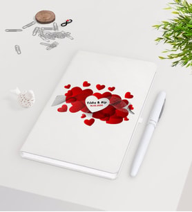 BK Gift Kişiye Özel Sevgililer Günü Beyaz Defter Kalem Seti-110