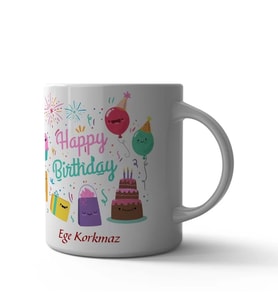 Happy Birthday Kupa Bardak (Çok Renkli)