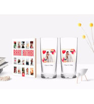 BK Gift Kişiye Özel Renkli Baskılı İsimli Fotoğraflı İkili Rakı Bardağı ve Rakı Cep Kitabı Hediye Seti-28 (Model 1)