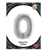 0 Rakam Kikajoy Gümüş Folyo Balon 102 cm (40 inch)