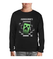 Minecraft Siyah Çocuk Sweatshirt