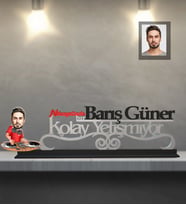 Kişiye Özel Dj Karikatürlü Kolay Yetişmiyor Ahşap Biblo Bay-1