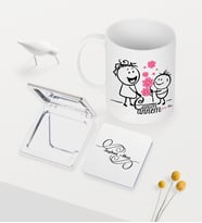 BK Gift Kişiye Özel Canım Annem Beyaz Kupa Ayna Seti - 17 (Model 1)